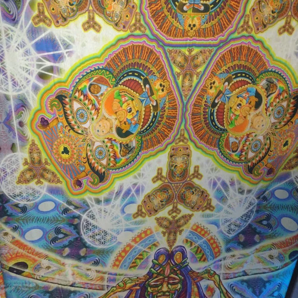 NWT Healing Fractal Wall Tapestry 53x85 Artwork by Chris Dyer 781003 Wall Decor